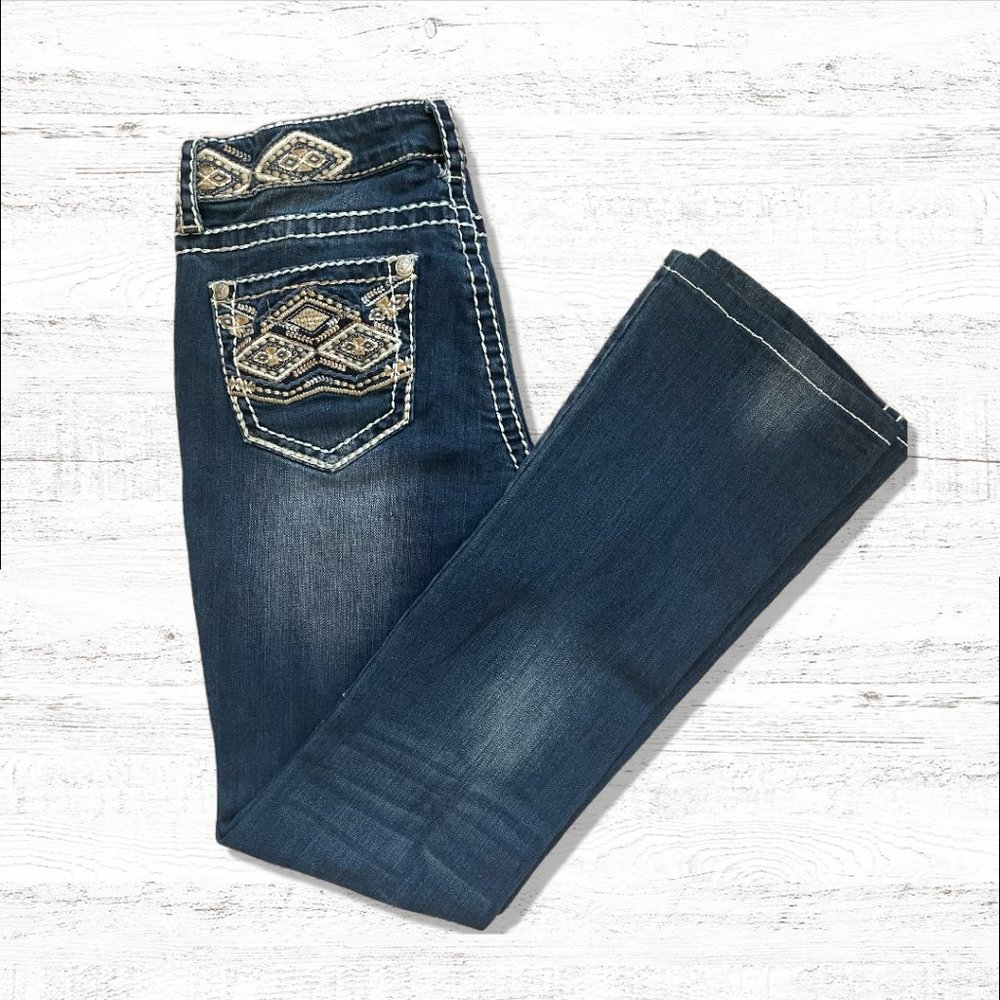 Charme Bootcut Embroidered Jeans - Size 28